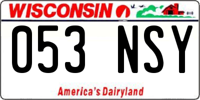 WI license plate 053NSY