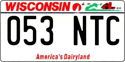 WI license plate 053NTC
