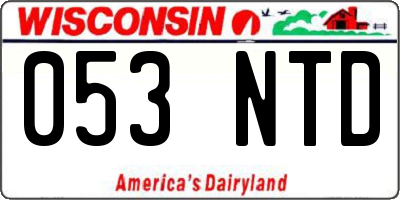 WI license plate 053NTD