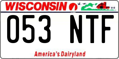 WI license plate 053NTF