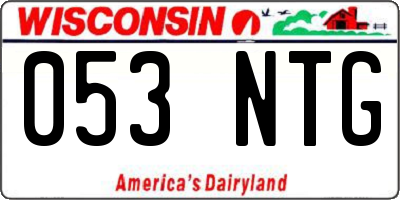 WI license plate 053NTG