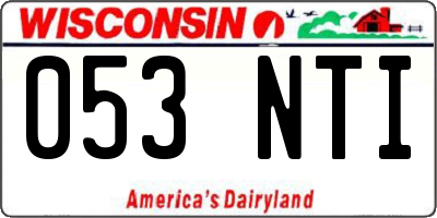 WI license plate 053NTI