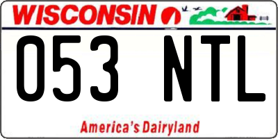 WI license plate 053NTL