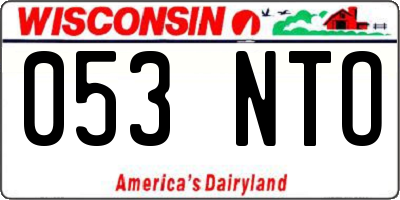 WI license plate 053NTO