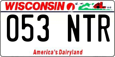 WI license plate 053NTR