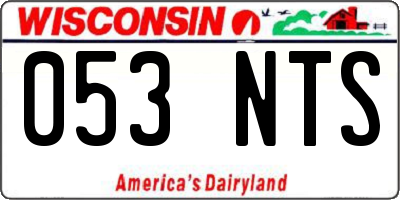 WI license plate 053NTS