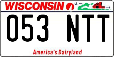 WI license plate 053NTT