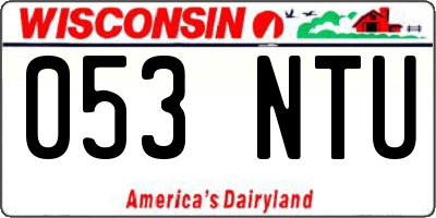 WI license plate 053NTU