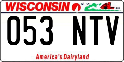 WI license plate 053NTV