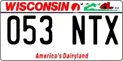 WI license plate 053NTX