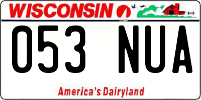 WI license plate 053NUA