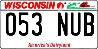 WI license plate 053NUB