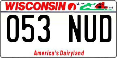 WI license plate 053NUD