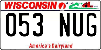 WI license plate 053NUG