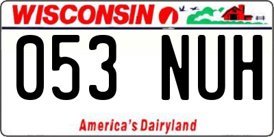 WI license plate 053NUH