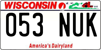 WI license plate 053NUK