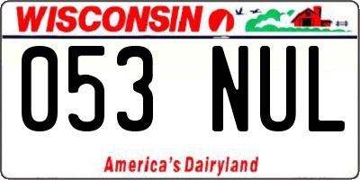 WI license plate 053NUL
