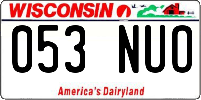 WI license plate 053NUO