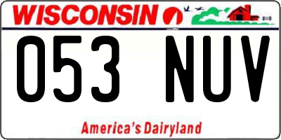 WI license plate 053NUV