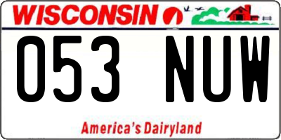 WI license plate 053NUW