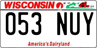 WI license plate 053NUY