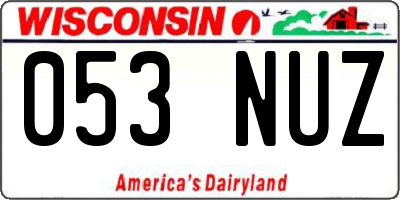 WI license plate 053NUZ