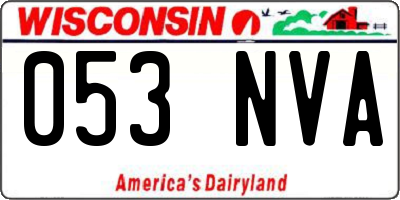 WI license plate 053NVA