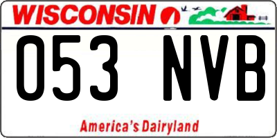 WI license plate 053NVB