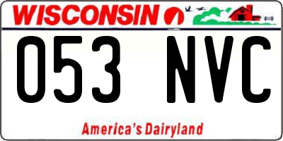 WI license plate 053NVC