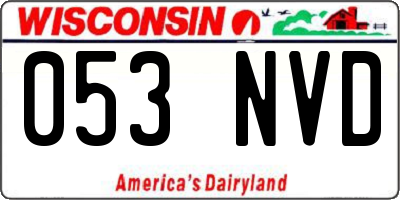 WI license plate 053NVD