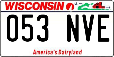 WI license plate 053NVE