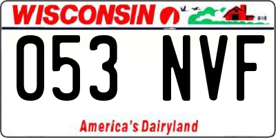 WI license plate 053NVF