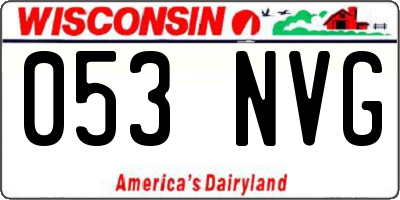 WI license plate 053NVG