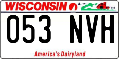 WI license plate 053NVH