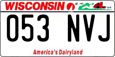 WI license plate 053NVJ