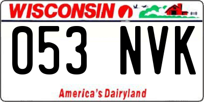 WI license plate 053NVK