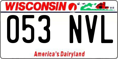 WI license plate 053NVL