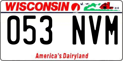 WI license plate 053NVM