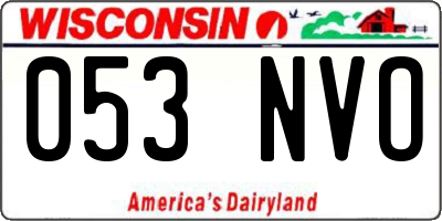 WI license plate 053NVO