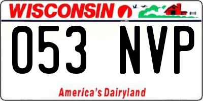 WI license plate 053NVP