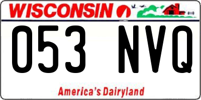 WI license plate 053NVQ