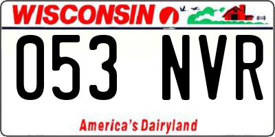 WI license plate 053NVR