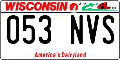 WI license plate 053NVS
