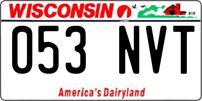 WI license plate 053NVT