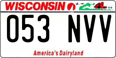 WI license plate 053NVV