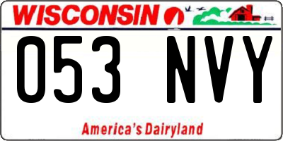 WI license plate 053NVY