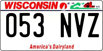 WI license plate 053NVZ