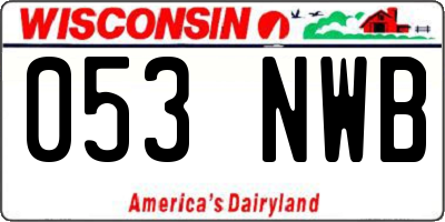WI license plate 053NWB