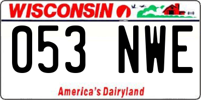 WI license plate 053NWE