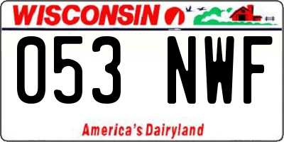 WI license plate 053NWF